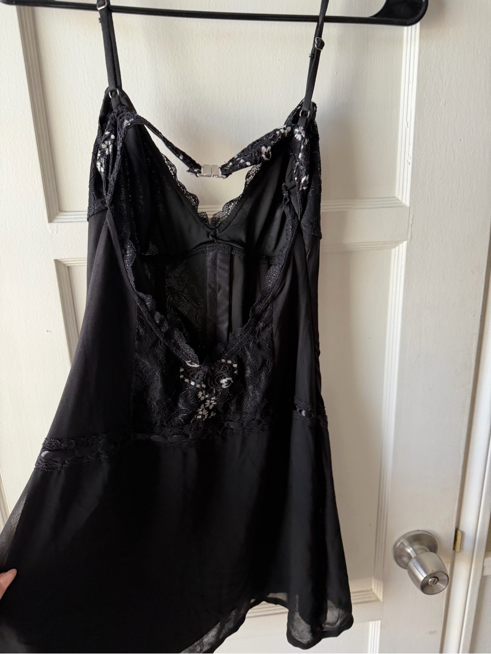 Outcast Extra Black Lace-Trim Mini Slip Dress - Picture 3 of 5